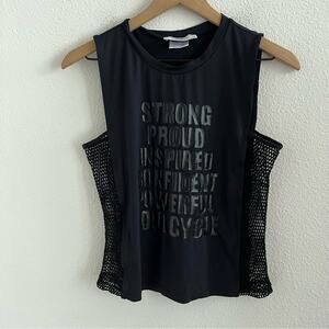 Soulcycle Soul Cycle Graphic Mesh Side Crop Tank Black XS